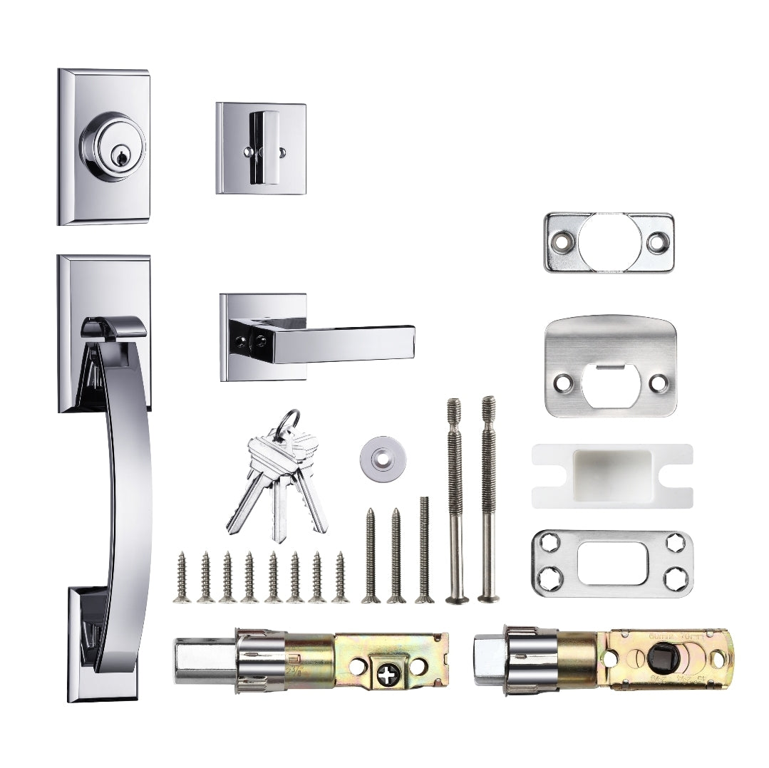 A1 Choice  Single Cylinder Grip Handle Lock Set (Chrome)
