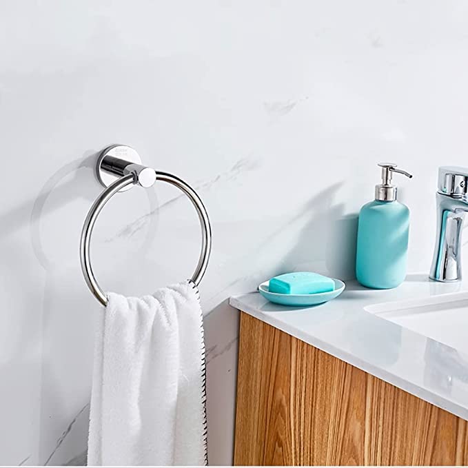 A1 Choice Toilet Paper Holder Towel Ring Holder 2 Pcs Stainless Steel Bathroom Hardware Accessories Set Wall Mounted