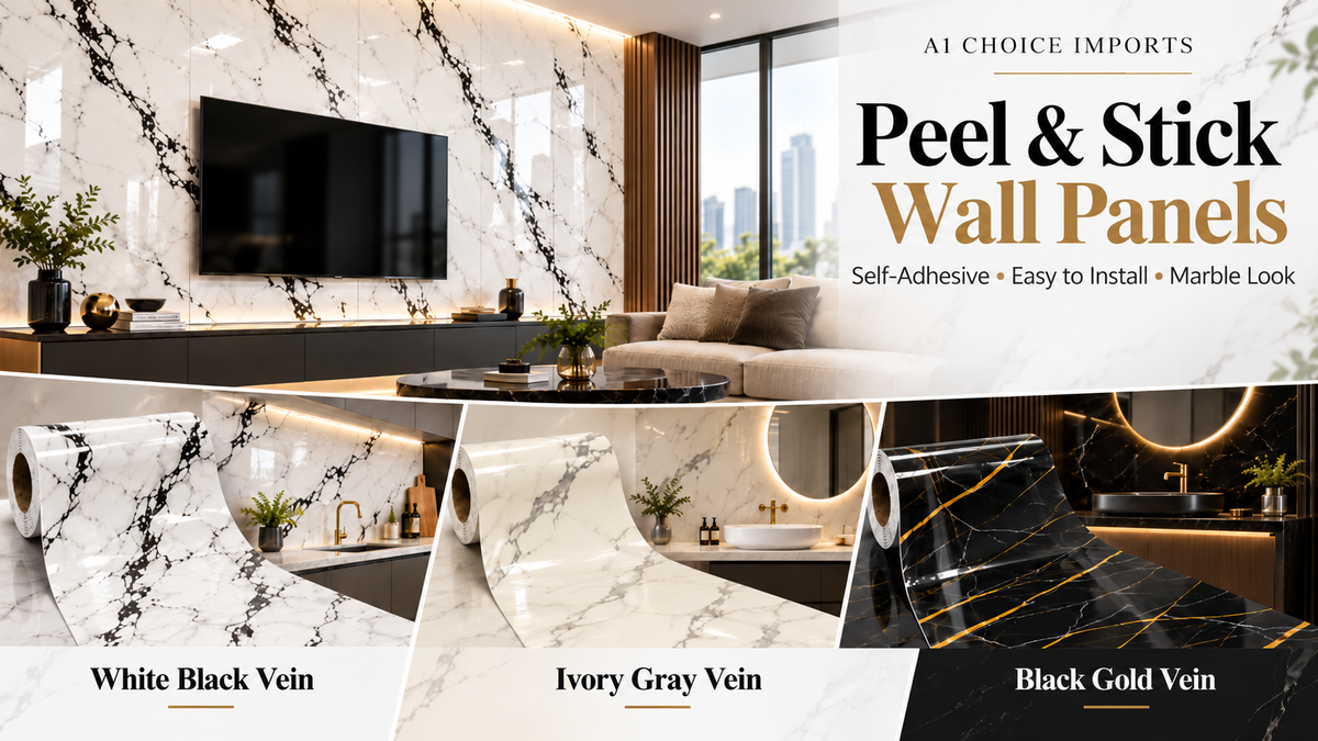 Peel and stick wall panels and self adhesive wallpaper for modern home decor