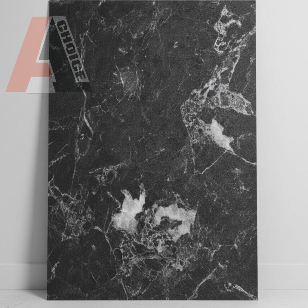 Black Grey Marble PVC Wall Panel 4x8 ft | Matte UV