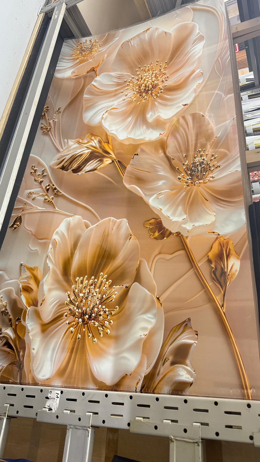 Decorative PVC wall panel with floral design Front View