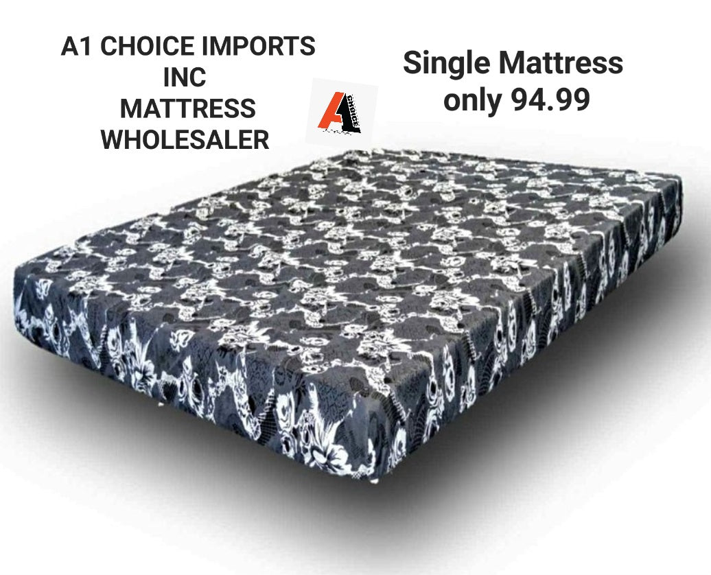 TWIN SIZE (SINGLE) 5 INCH BLACK COVER MATTRESS