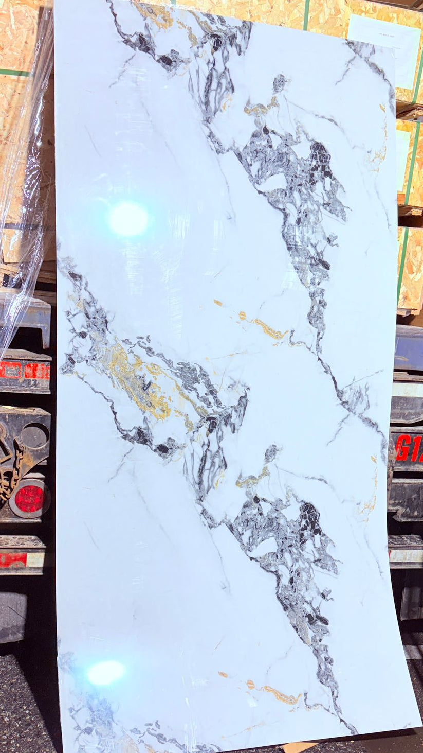 White and Grey PVC Wall Panel front view