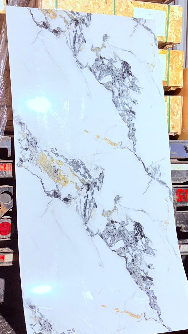 White Grey PVC Marble Sheet | Waterproof 4’x8’ Wall Panel (Contact us for price)