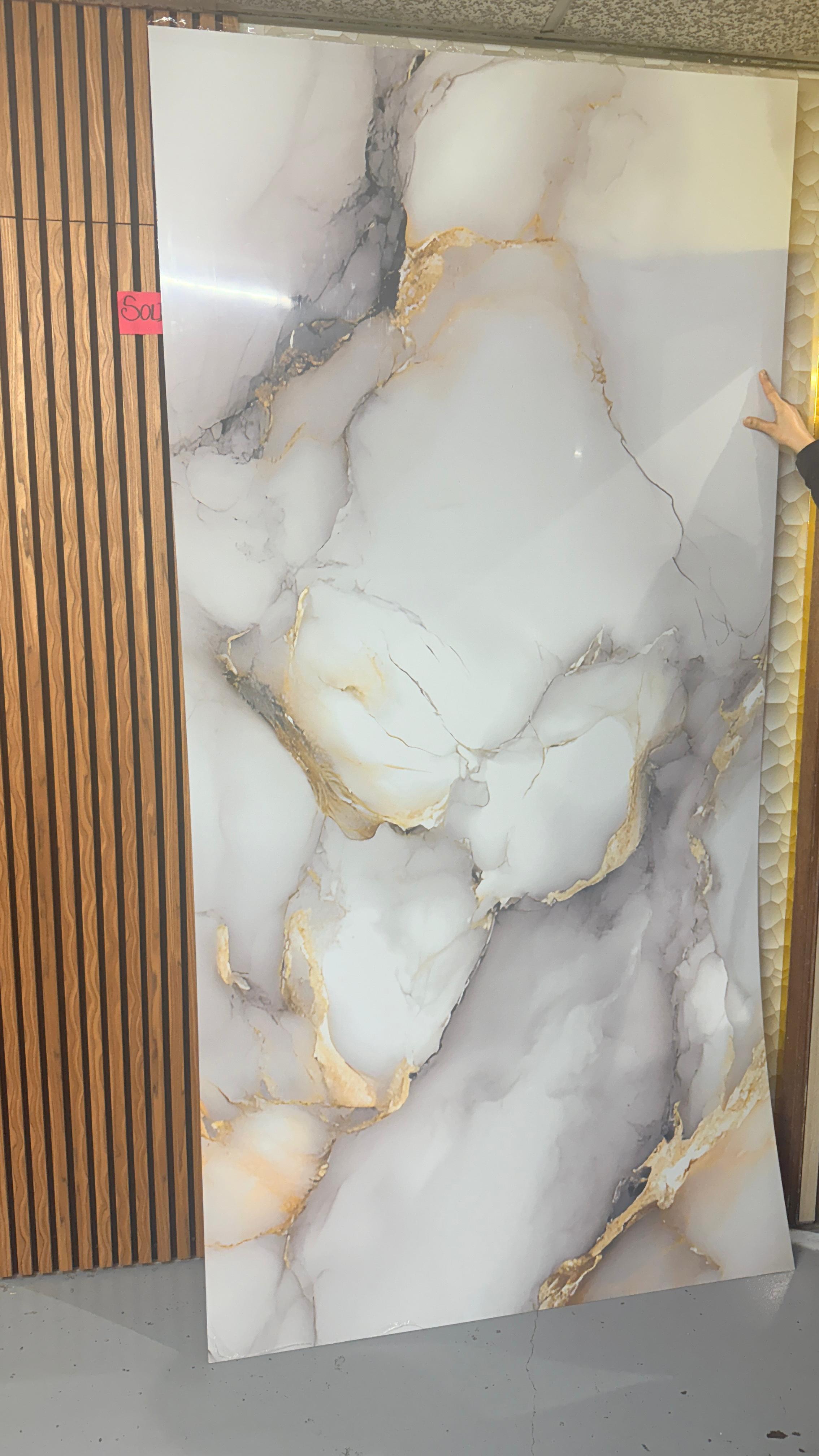 Gold Vein White PVC Wall Panel 
