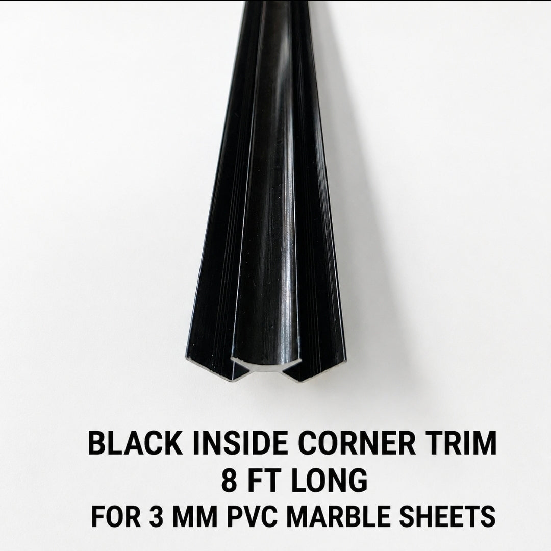 8 ft PVC Inside Corner Trim for 3 mm Marble Sheets – Waterproof Decorative Finishing Profile