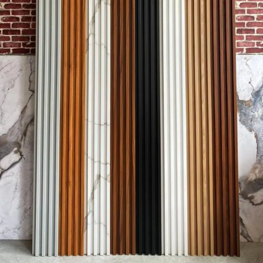 African Oak WPC Slat Wall Panel | Fluted Wall Panel 6 Inch x 9.7 Ft (14 pec in box)