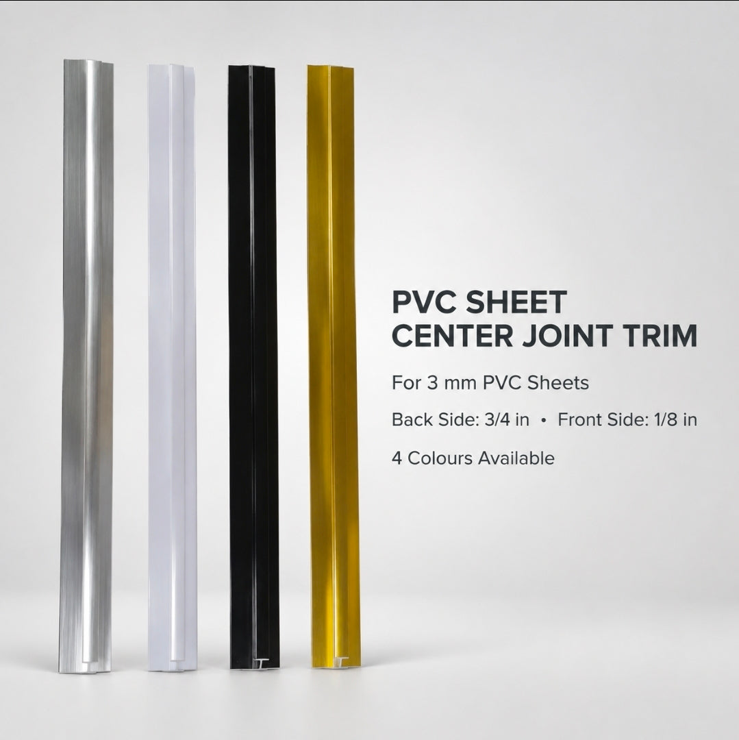 8 ft PVC Marble Sheet Center Joint Trim – For 3 mm Panels | 4 Colours