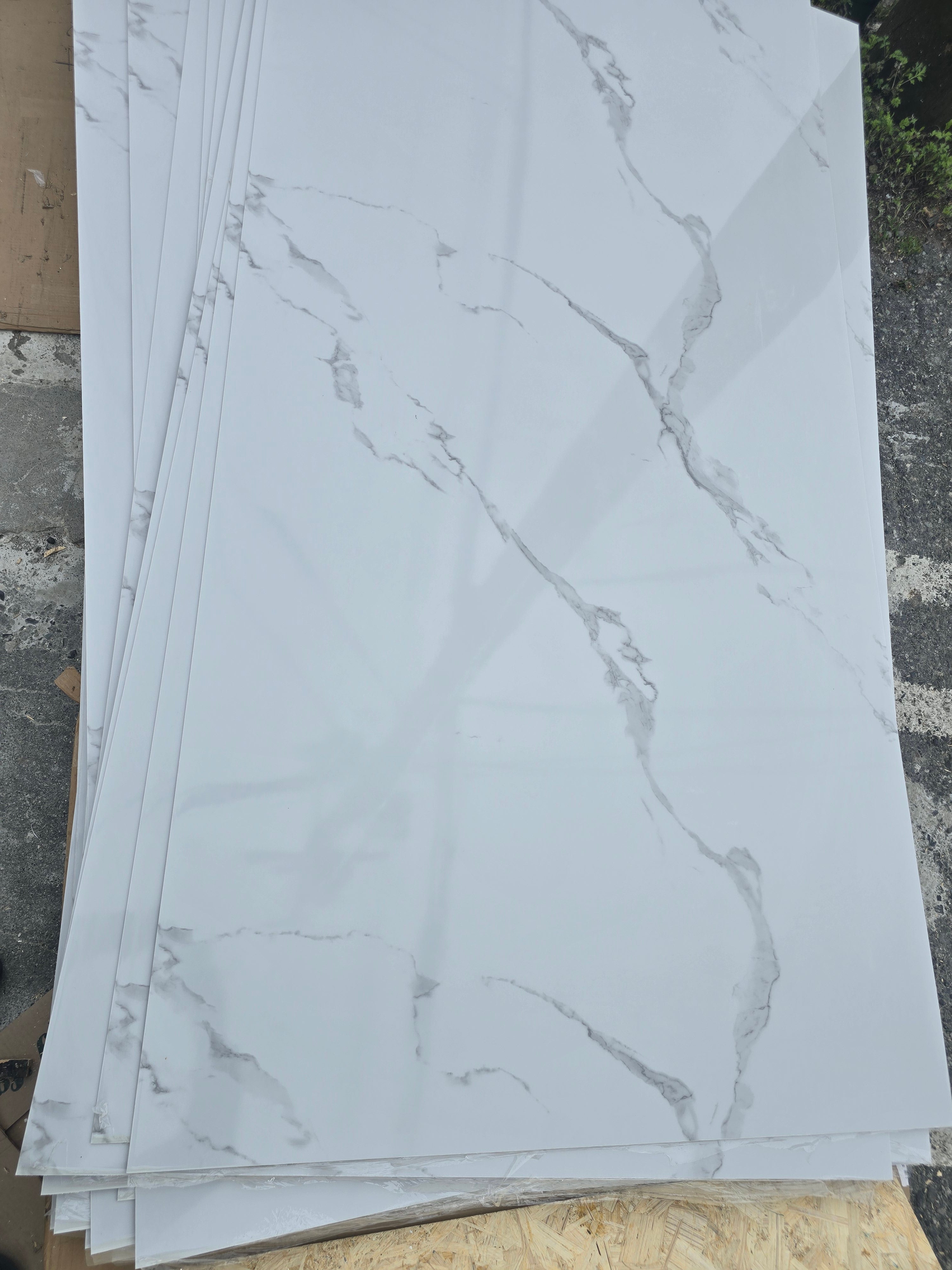 Pvc Marble flexible Wall Panels size 4x8ft Easy to cut & install .Waterproof fireproof and glossy finish Use for shower bathroom and Home Interior Wall Decoration etc. ( contact us for price and shipping)