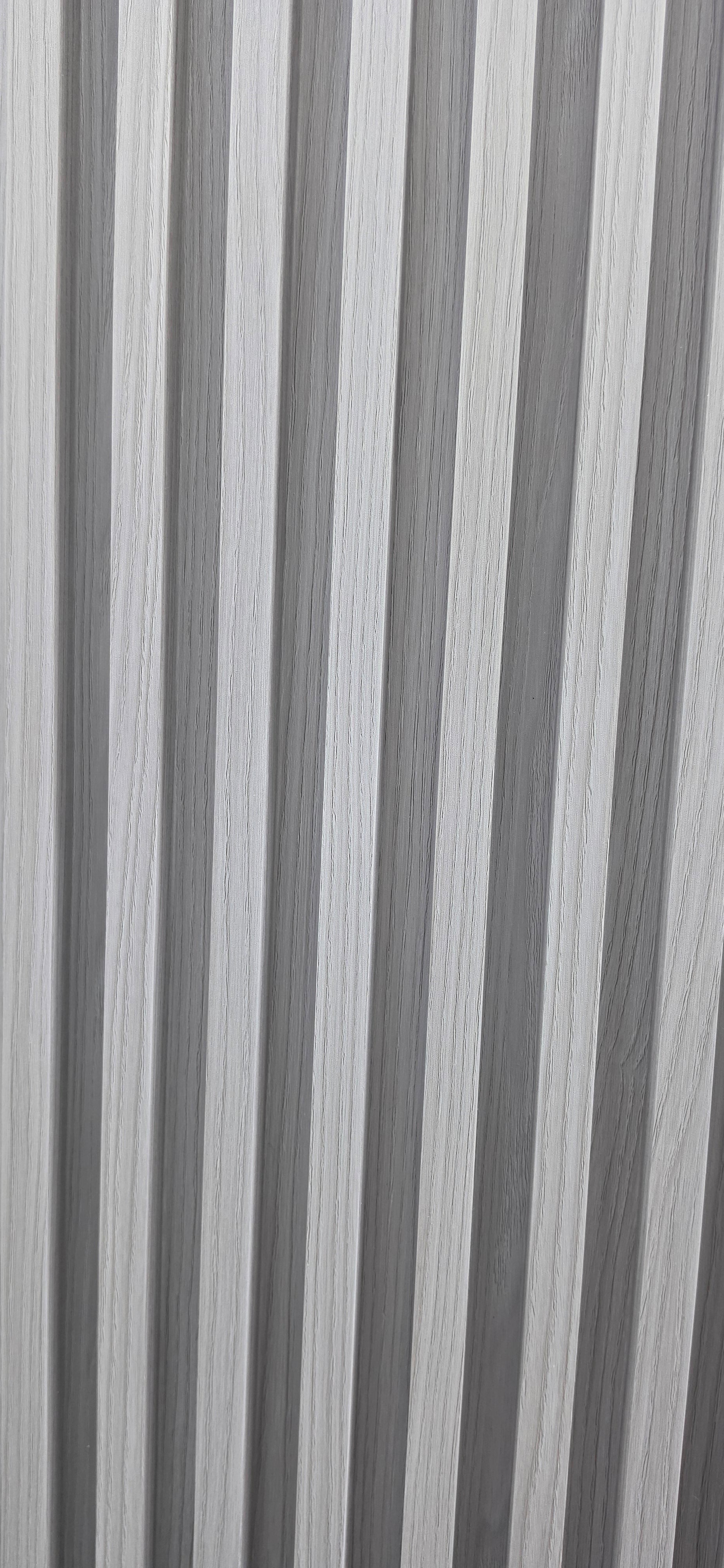 Light Grey Wpc fluted Wall Panel |waterproof Decorative slat Wall Panel 6 Inch x 9.7 Ft (14 panels in box)