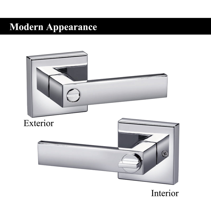 A1 Choice  Square Privacy Door Lock Handle (Chrome) Pack Of 5
