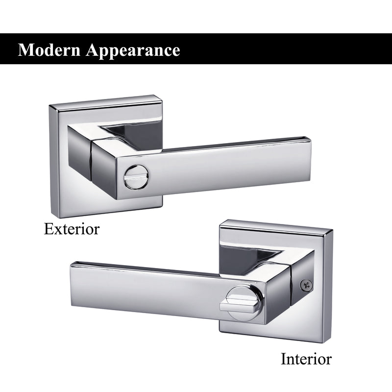 A1 Choice  Square Privacy Door Lock Handle (Chrome)