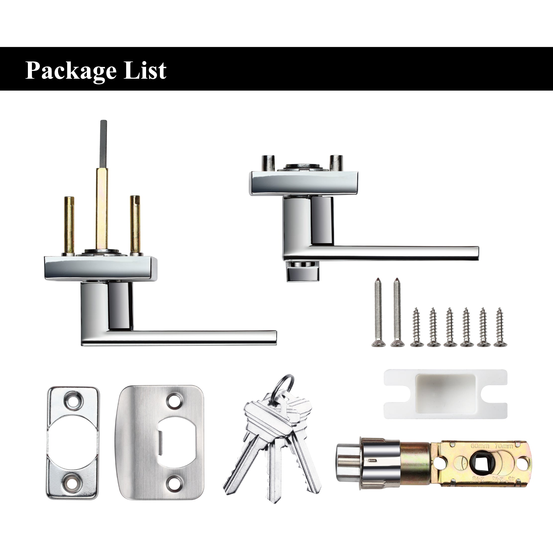 A1 Choice  Square Key Entrance Door Lock Handle (Chrome)