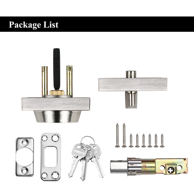 A1 Choice  Front Door Lever Lockset With Single Cylinder Deadbolts Combination Set (brush Nickel)