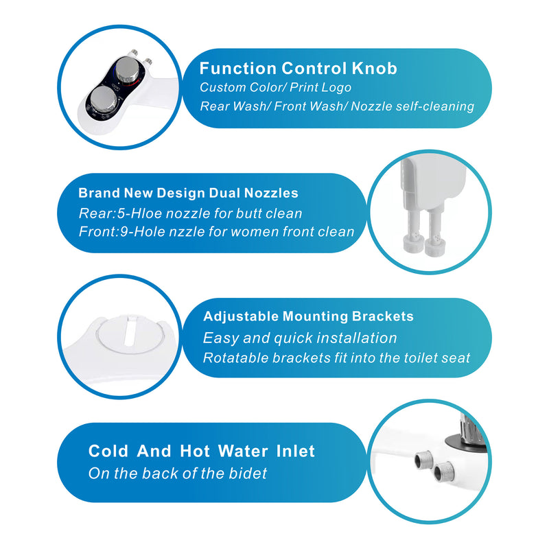 A1 Choice Non-Electric Self Cleaning Dual Nozzle Toilet Bidet