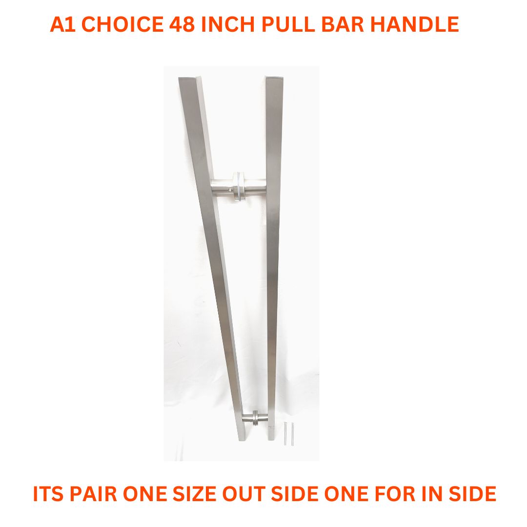 A1 Choice Door pull Handle Rectangle 'H' Type-48"( nickel) door pill bar door push bar  square door pull bar