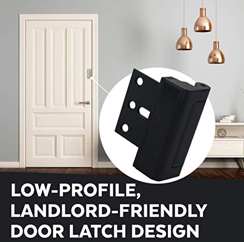 A1 Choice Matte Black Additional Security Door Latch Device Pack of 2
