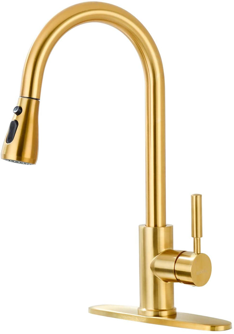A1 Choice Gold Kitchen Faucet With Pull Out Sprayer
