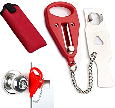 A1 Choice Anti-Theft Portable Door Lock With Red Rugged ABS plastic cover