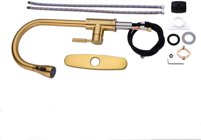 A1 Choice Gold Kitchen Faucet With Pull Out Sprayer