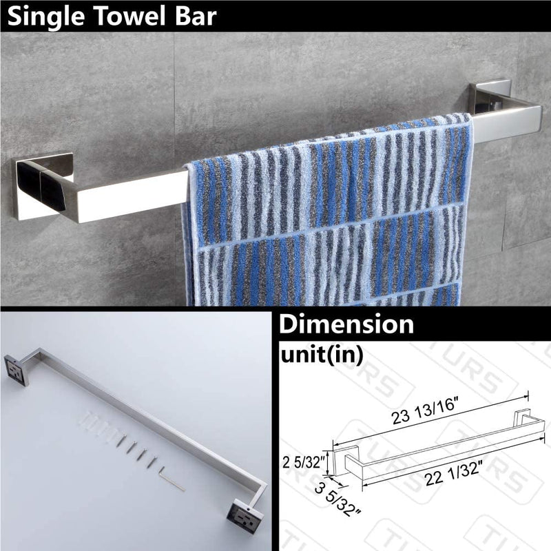 A1 Choice chrome towel bar soiled 4 Pcs Modern Bathroom Towel Bar Set Chrome