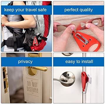A1 Choice Anti-Theft Portable Door Lock With Red Rugged ABS plastic cover