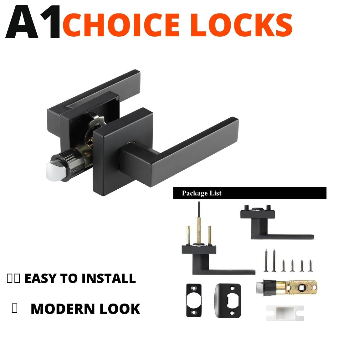 A1 Choice Square Matt Black Passage Lever Locks Pack Of 20