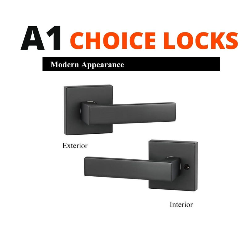 A1 Choice Square Matt Black Passage Lever Locks Pack Of 20