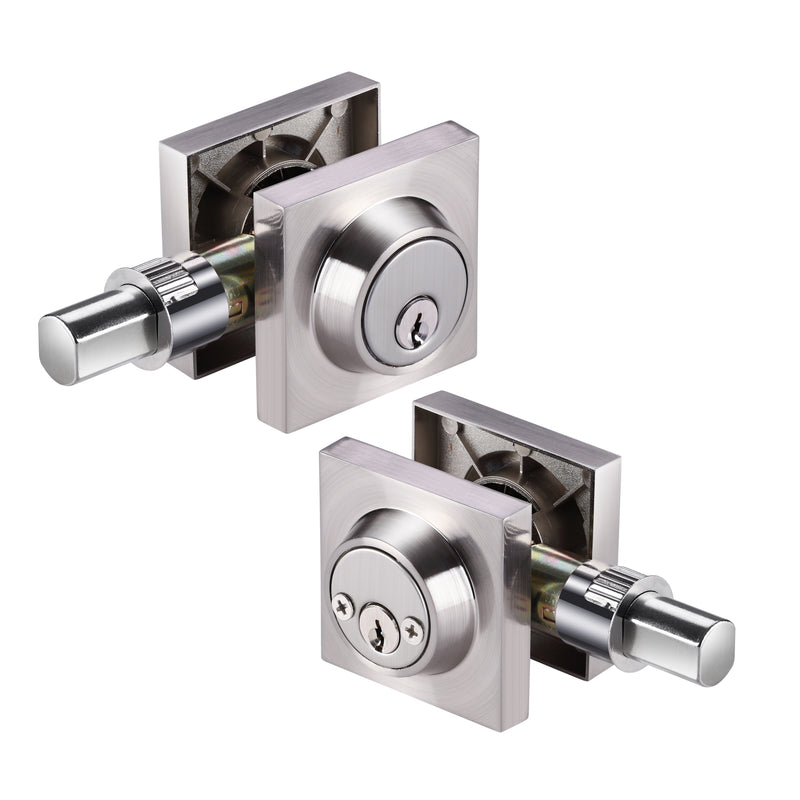 A1 Choice  Square Double Sided Deadbolt Door Lock (brush nickle)