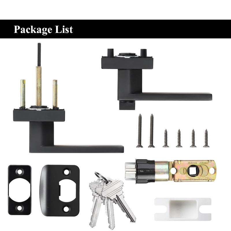 A1 Choice Key Entrance Door Lock Handle Square (Black)