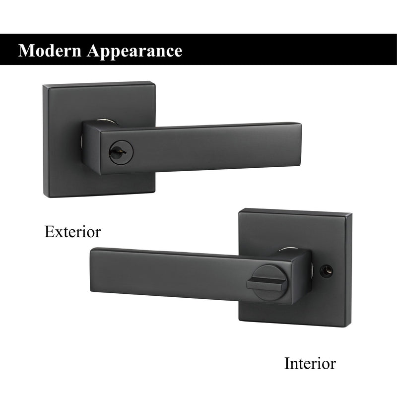 A1 Choice Key Entrance Door Lock Handle Square (Black)