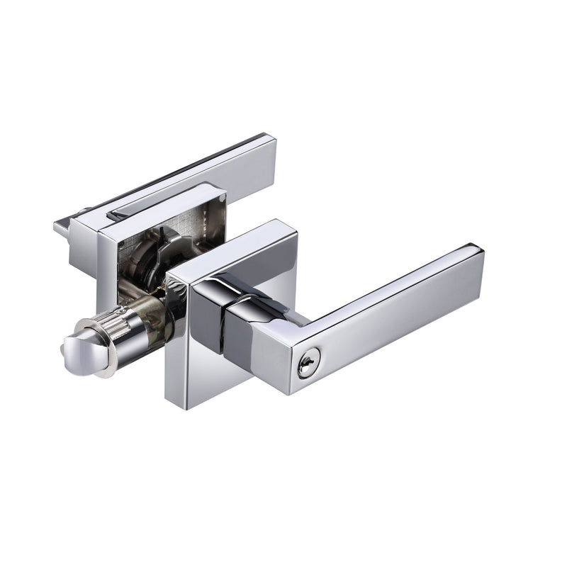 A1 Choice  Square Key Entrance Door Lock Handle (Chrome) Pack Of 10