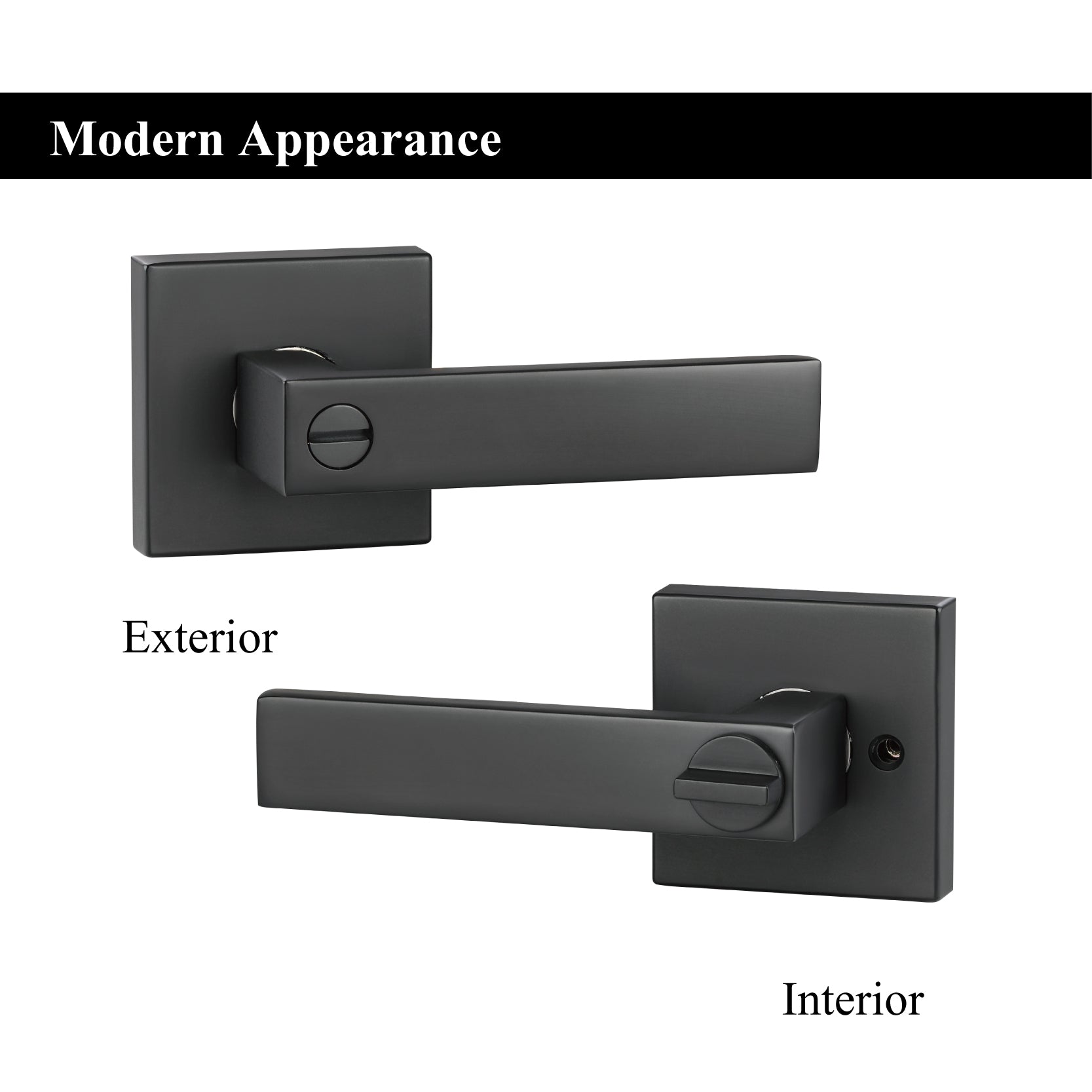 A1 Choice Square Privacy Door Lock Handle (Black)