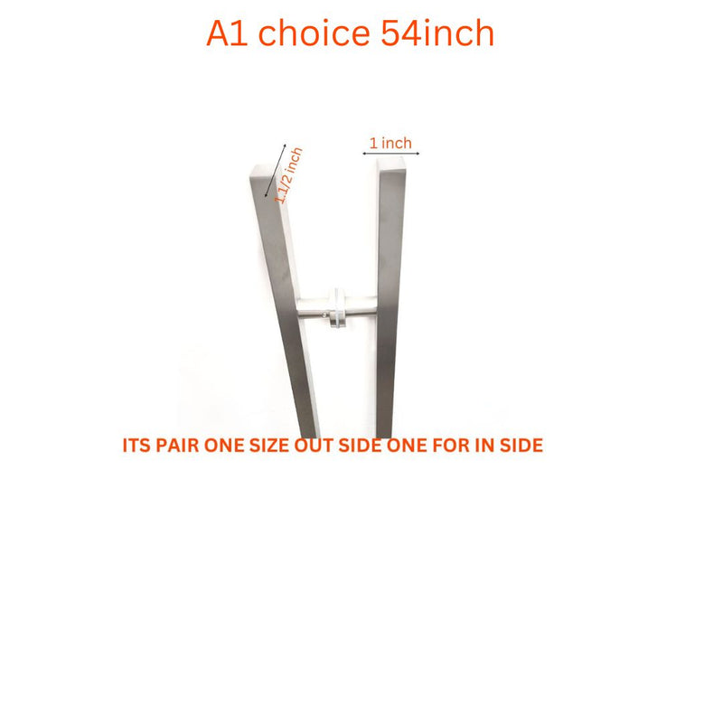 A1 Choice Door pull Handle rectangle 'H' Type-54"(Stainless Steel) door bar heavy duty