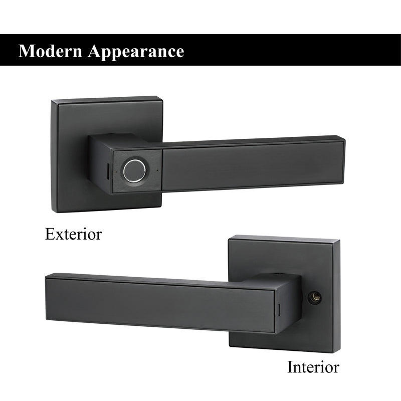 A1 Choice Smart Fingerprint Plus Key Door Lock Handle (Black)