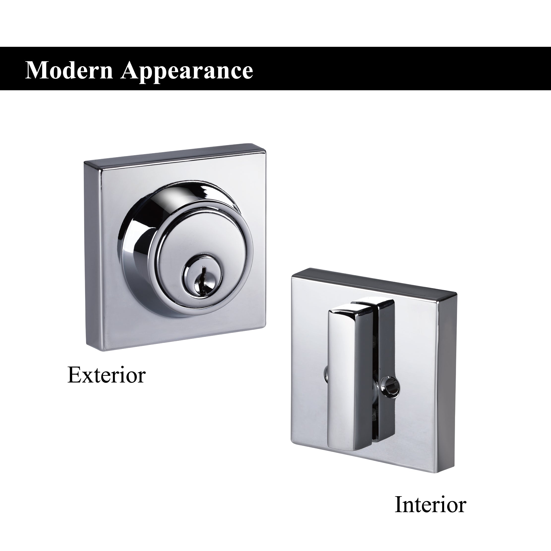 A1 Choice Square Deadbolt Door Lock (Chrome)