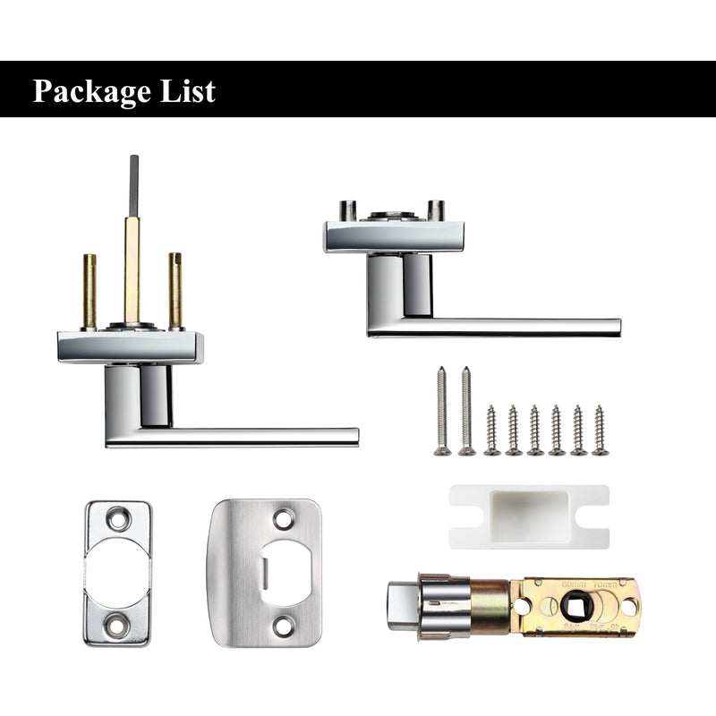 A1 Choice  Square Passage Door Handle (Chrome) Pack Of 5