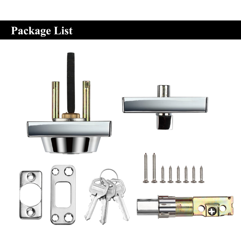 A1 Choice Square Deadbolt Door Lock (Chrome)