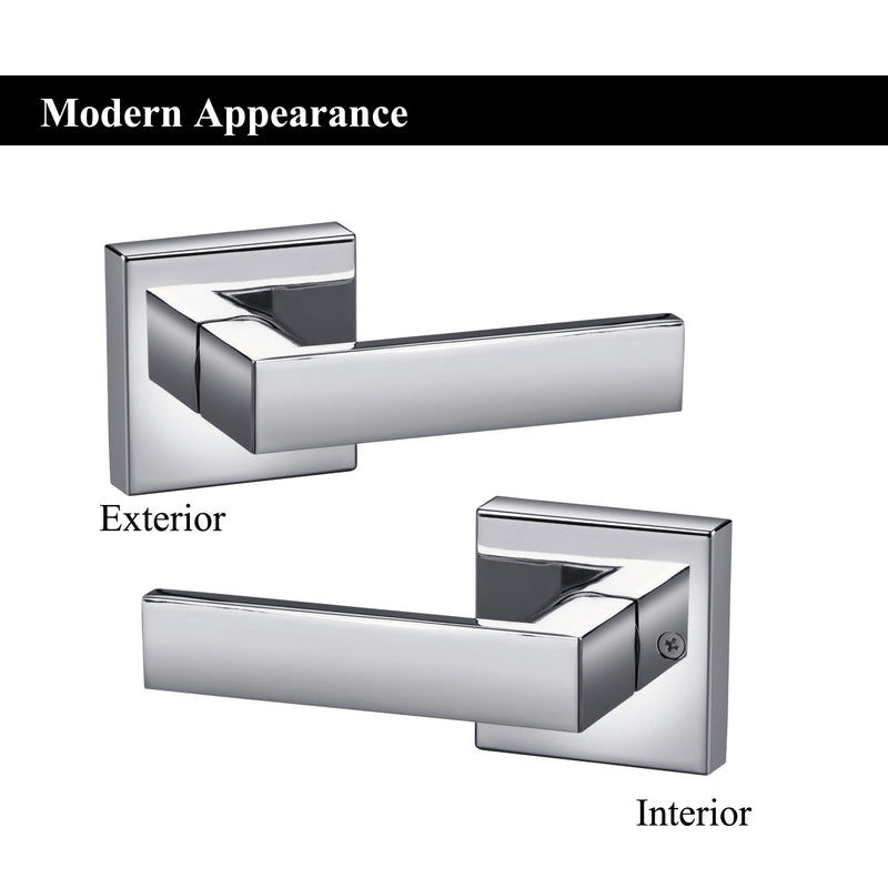 A1 Choice  Square Passage Door Handle (Chrome) Pack Of 5