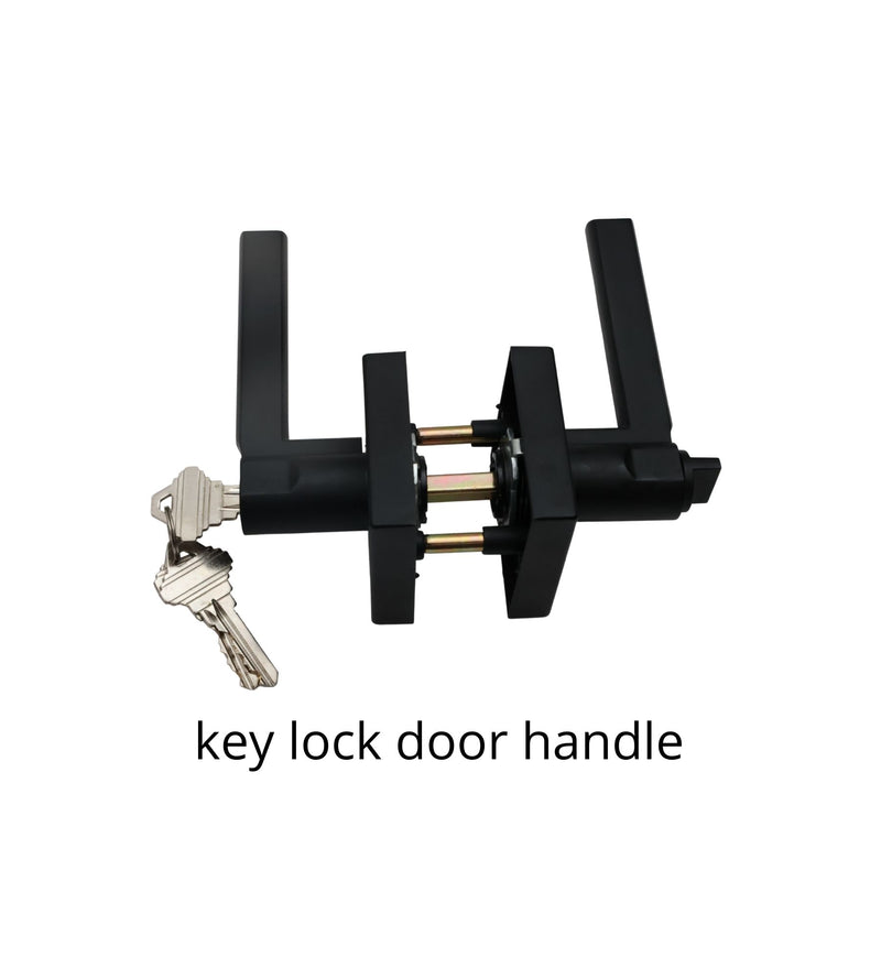 A1 CHOICE KEY LOCKS DOOR HANDLE MATT BLACK WITH 3 KEYS