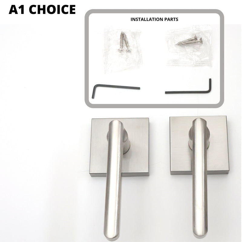 A1 CHOICE HALIFIX STYLE HIDDEN SCREW DUMMY 2 PIECES SET for Closet or French Doors[Silver]