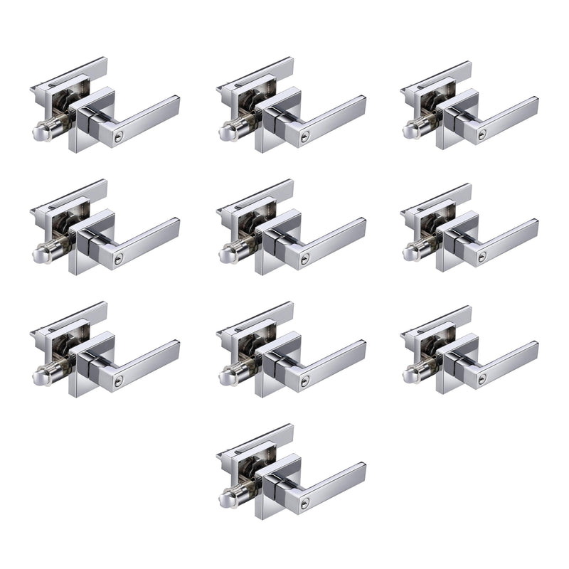 A1 Choice  Square Key Entrance Door Lock Handle (Chrome) Pack Of 10