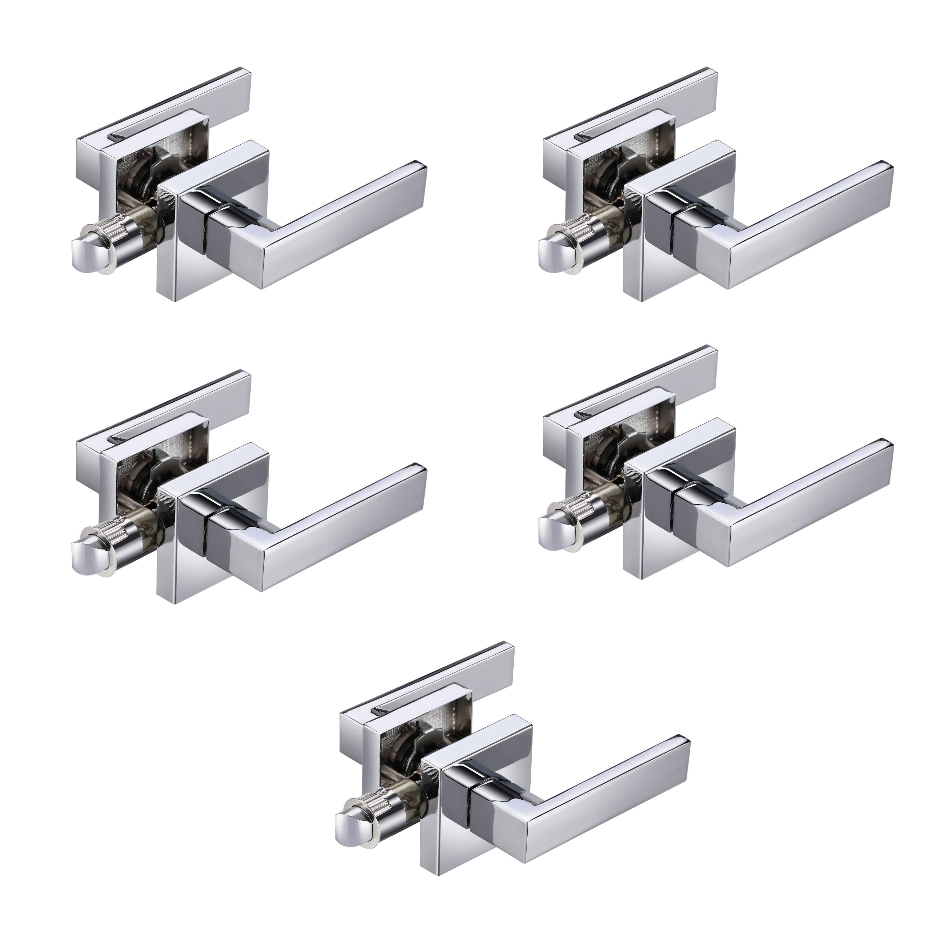 A1 Choice  Square Passage Door Handle (Chrome) Pack Of 5